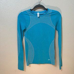 GapFit Motion Cyan Blue Stretch Long Sleeve Active Top